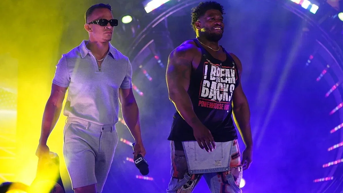 Ricky Starks and Powerhouse Hobbs making AEW entrance