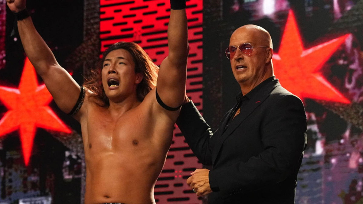 Don Callis and Konosuke Takeshita at AEW All Out 2023