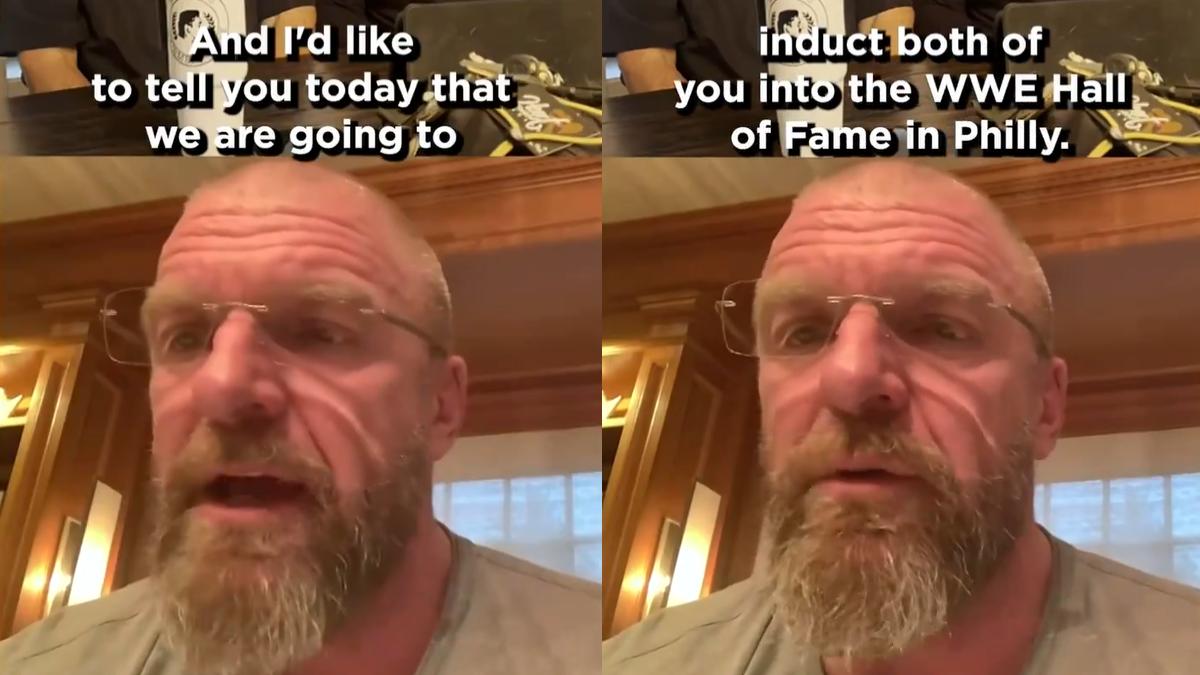 Heartwarming Footage: Triple H Tells Two Legends They’re Entering WWE Hall Of Fame