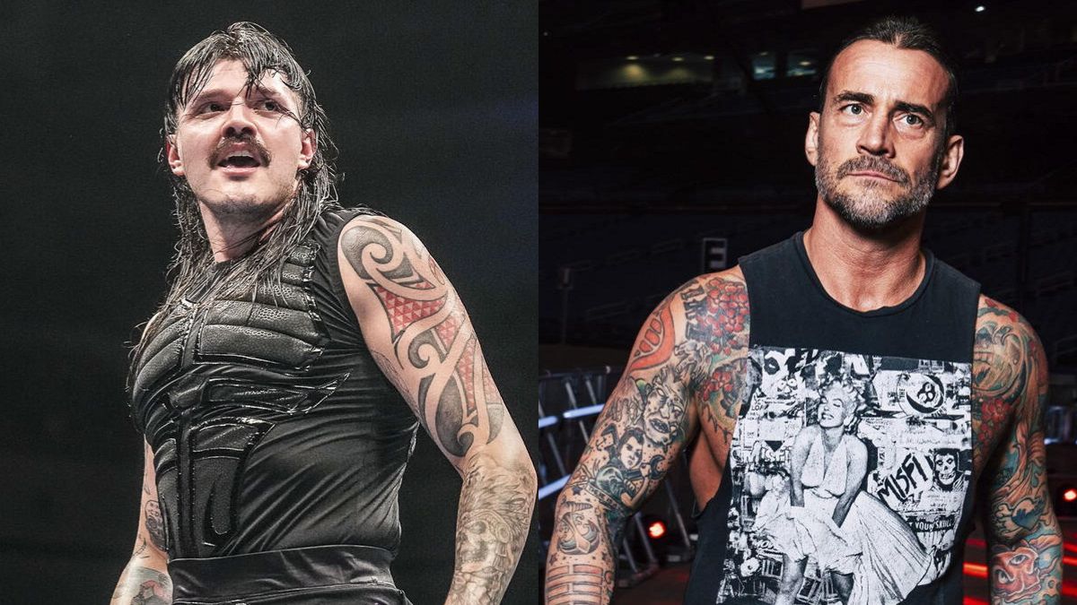 Dominik Mysterio next to CM Punk in WWE