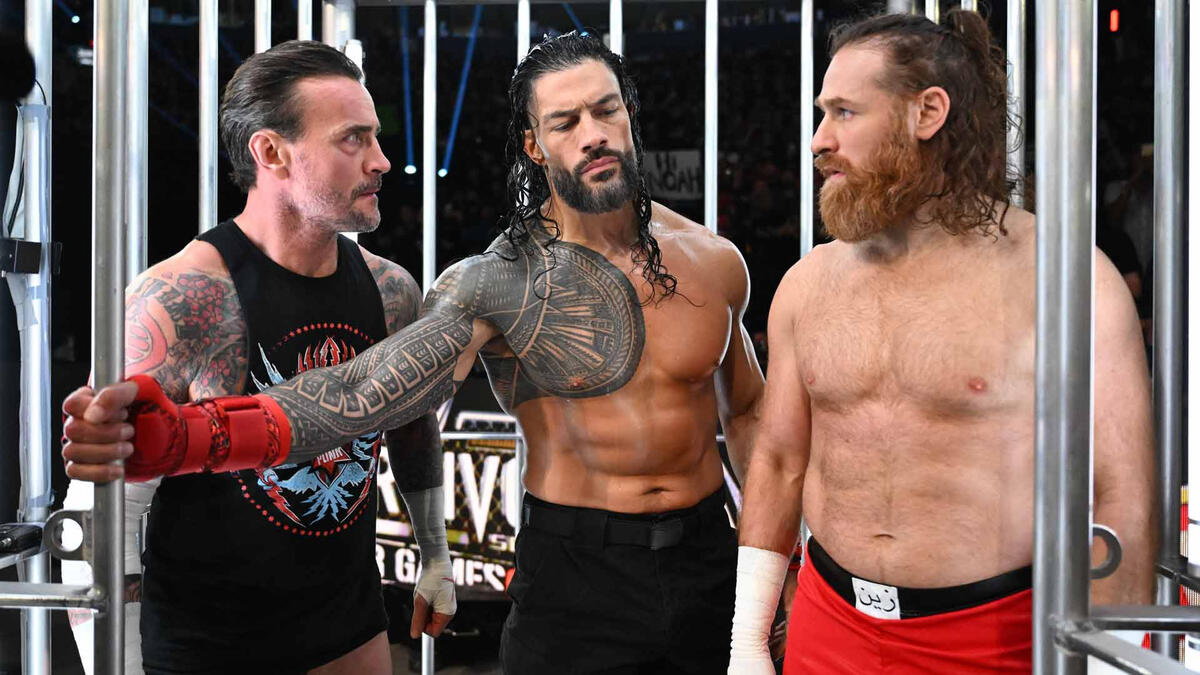 WWE stars CM Punk, Roman Reigns and Sami Zayn
