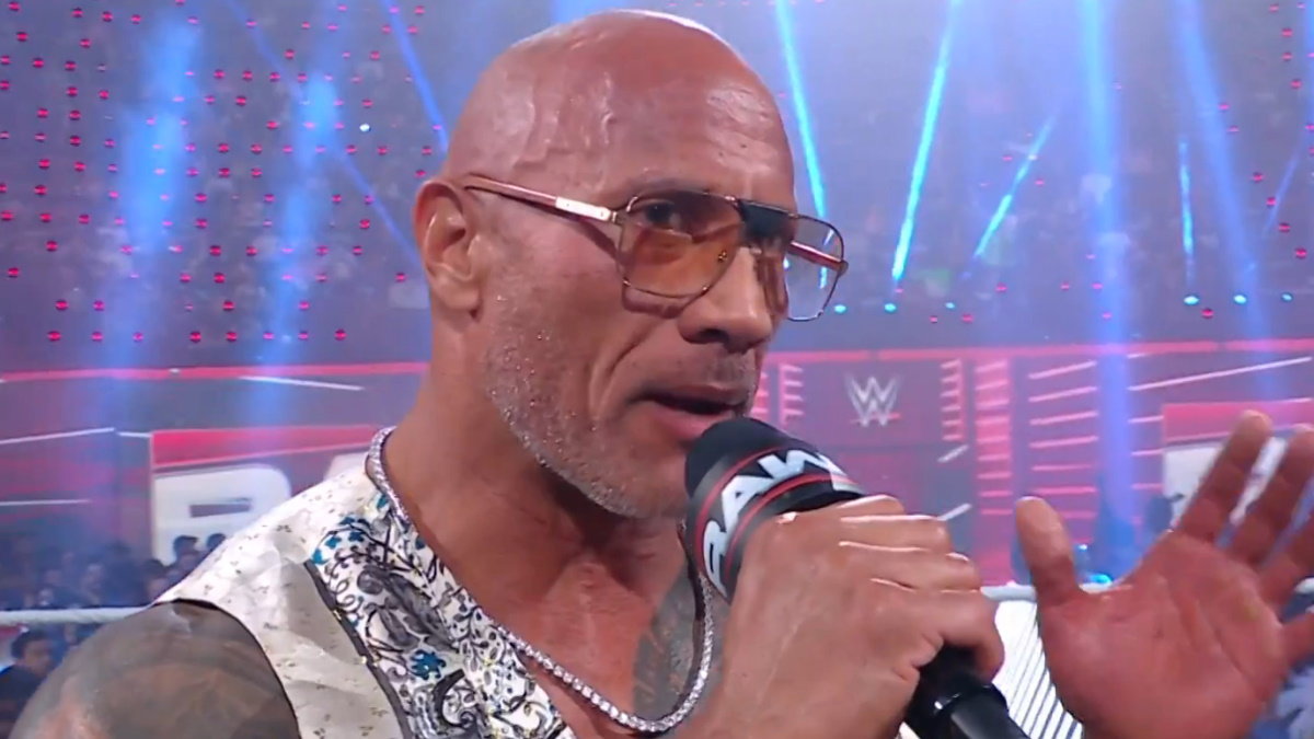 The Rock at WWE Raw on Netflix premiere