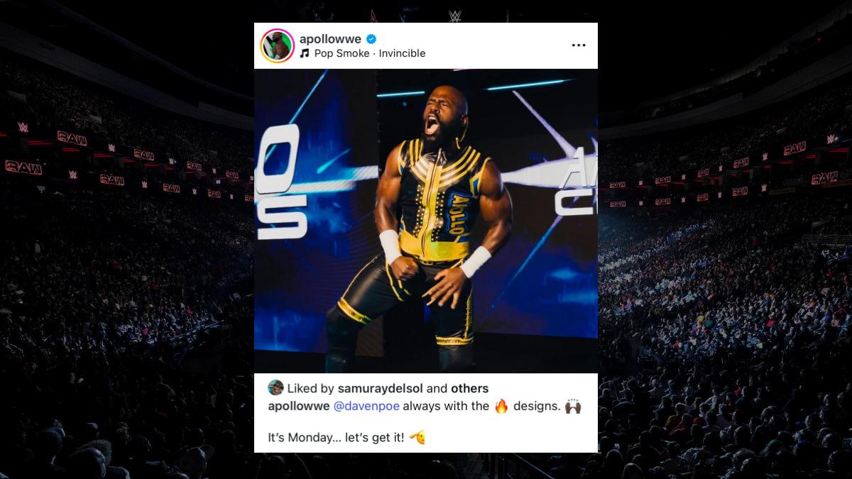 WWE star Apollo Crews Instagram post of himself making his entrance in AAA