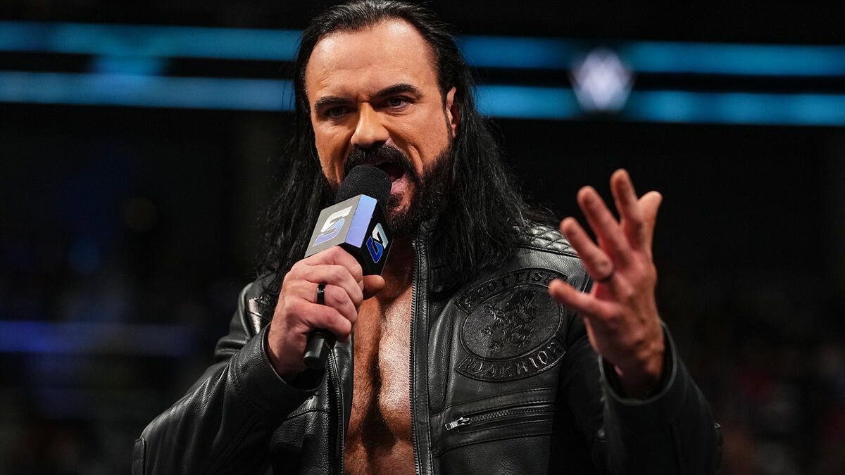 Drew McIntyre cutting a promo on WWE SmackDown