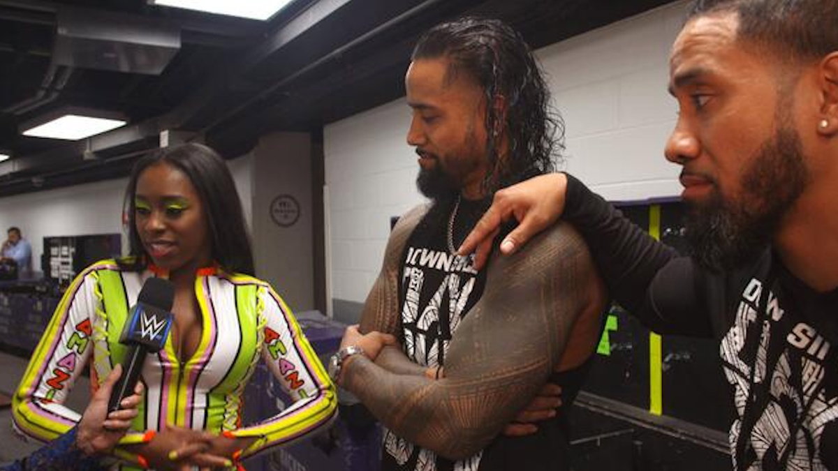 Naomi, with Jimmy & Jey Uso in WWE