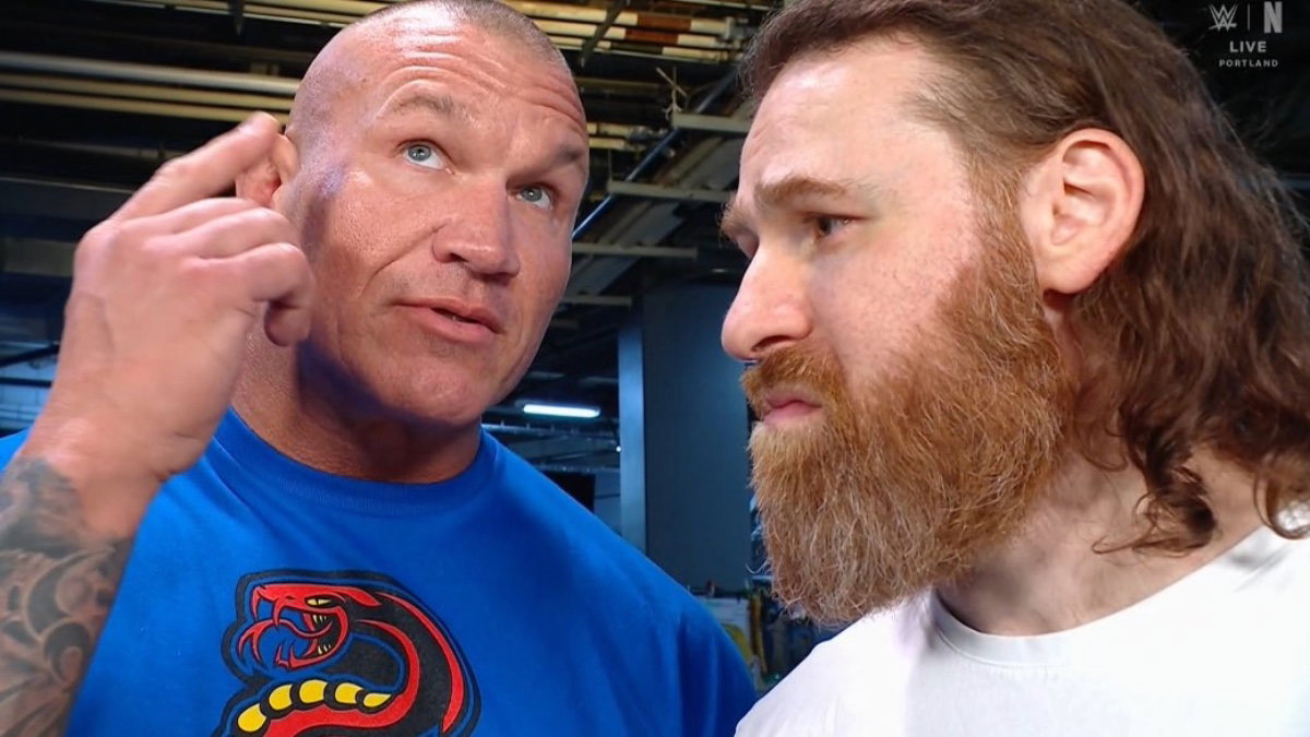 WWE's Randy Orton and Sami Zayn backstage at SmackDown