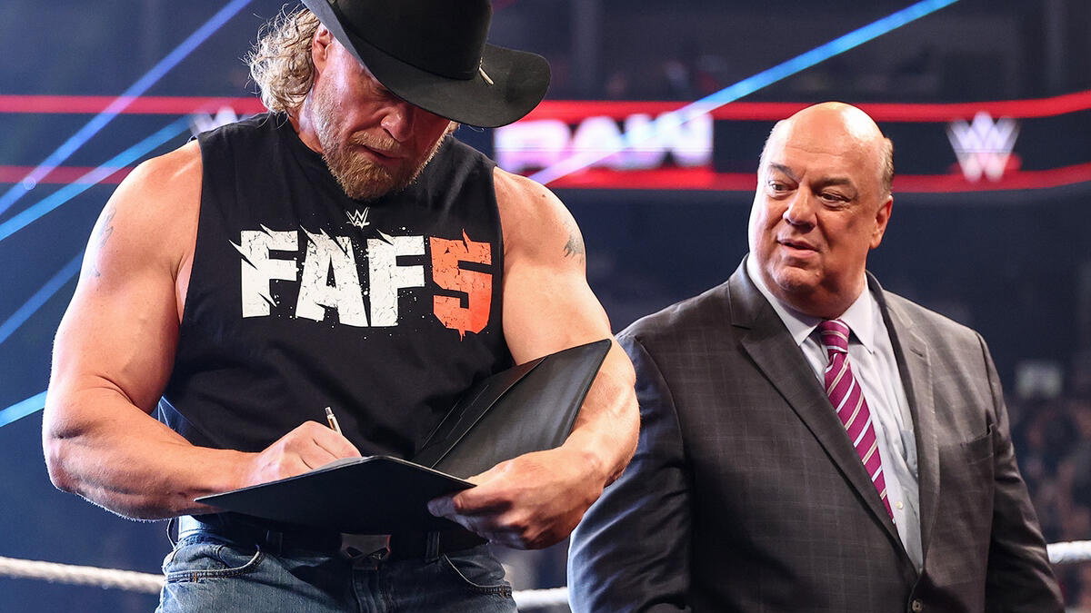 Brock Lesnar on WWE Raw signing his contract to fight Oba Femi at WrestleMania 42 alongside Paul Heyman