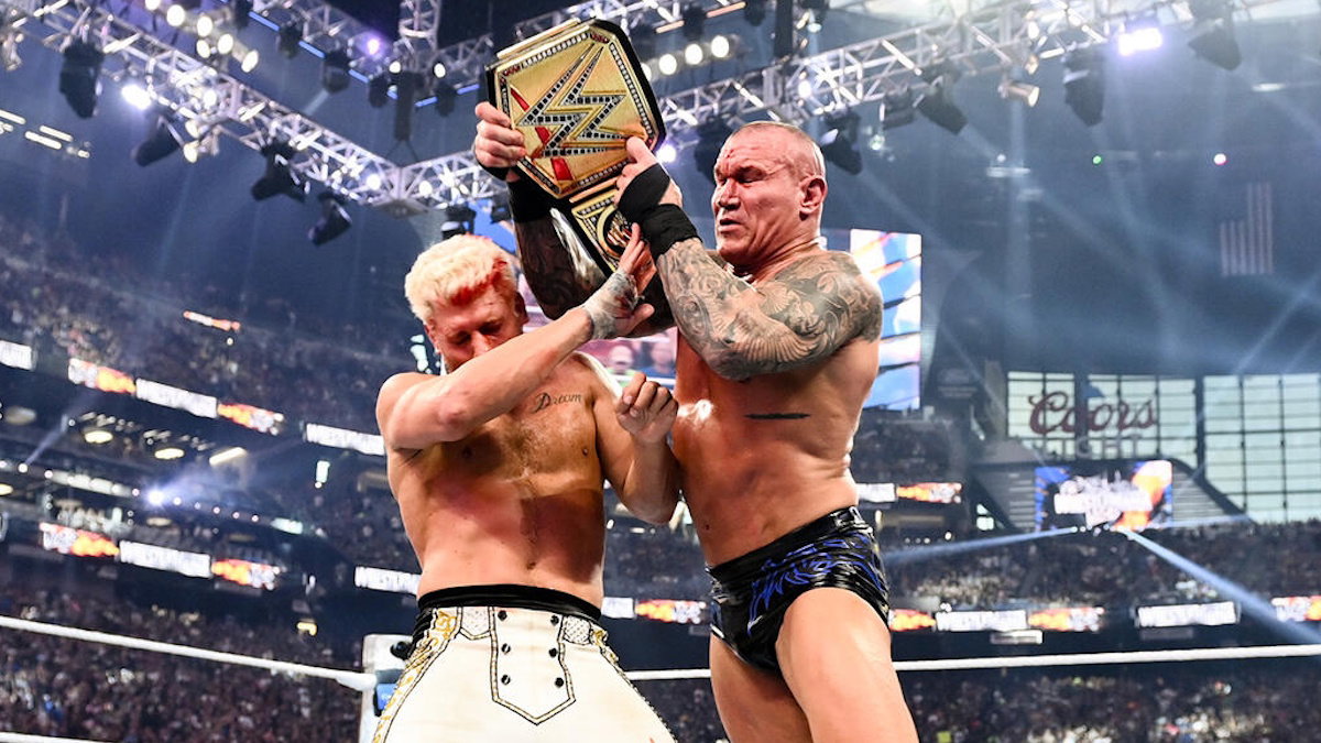 Randy Orton and Cody Rhodes at WWE WrestleMania 42