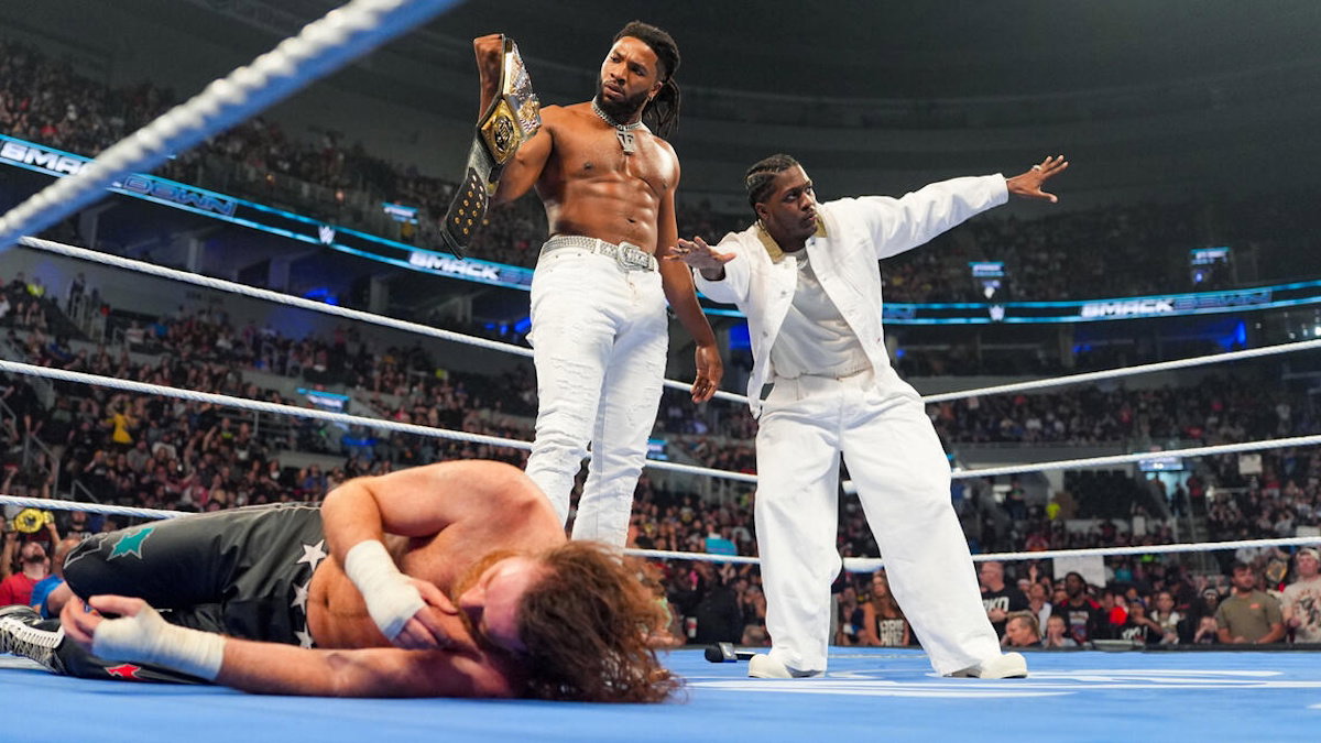 WWE stars Trick Williams, Sami Zayn, and musician Lil Yachty