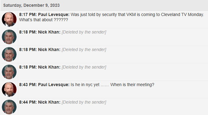 Triple H voicing concern to Nick Khan about Vince McMahon attending WWE Raw