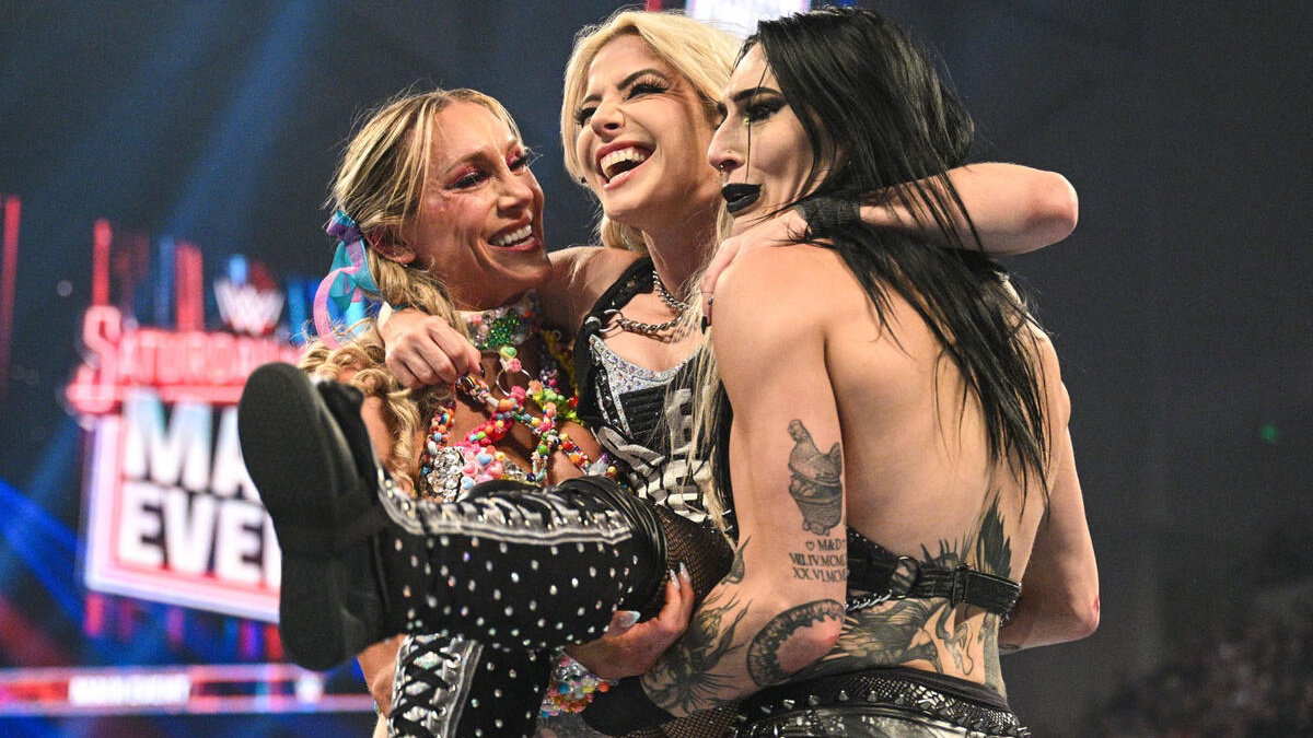 WWE stars Charlotte Flair, Alexa Bliss and Rhea Ripley