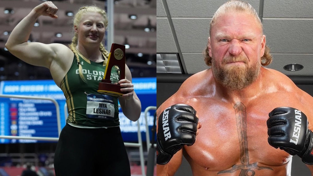 WWE yıldızı Brock Lesnar, kızı May Lesnar ile birlikte