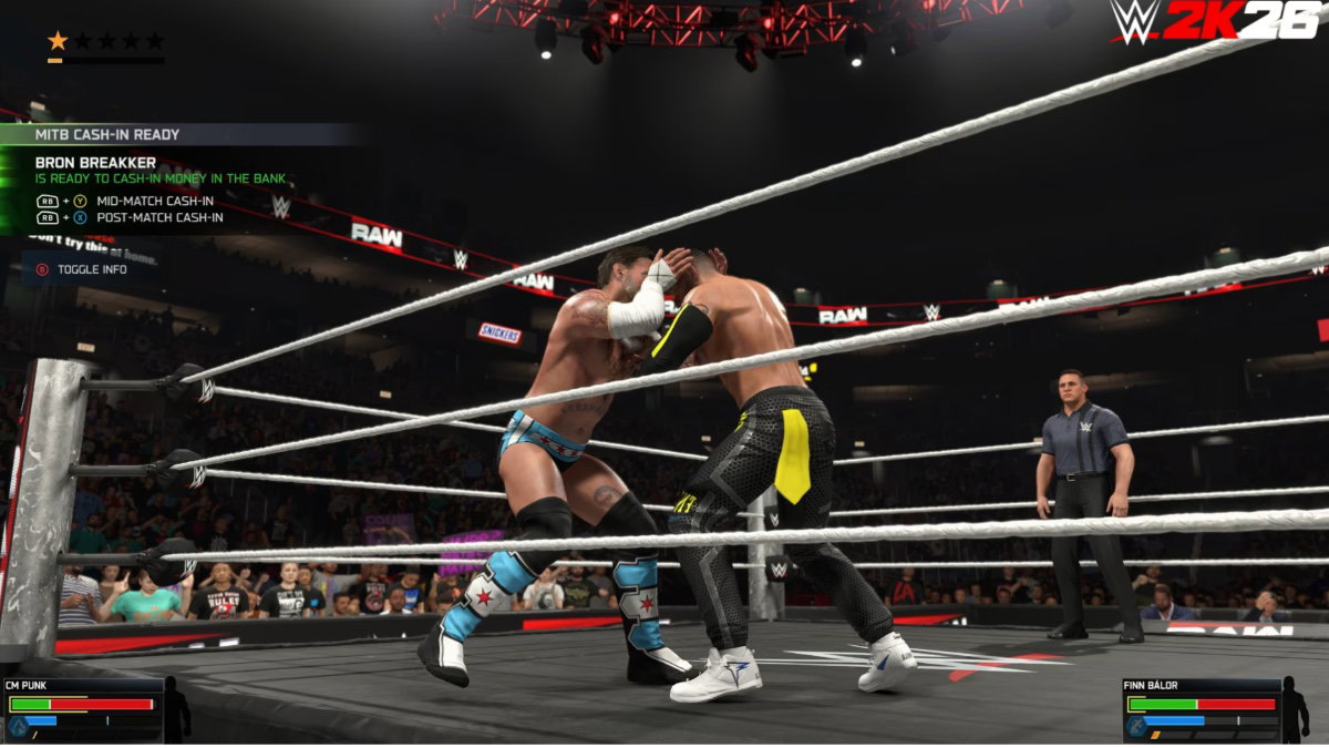 WWE 2K26 gameplay with CM Punk and Finn Balor
