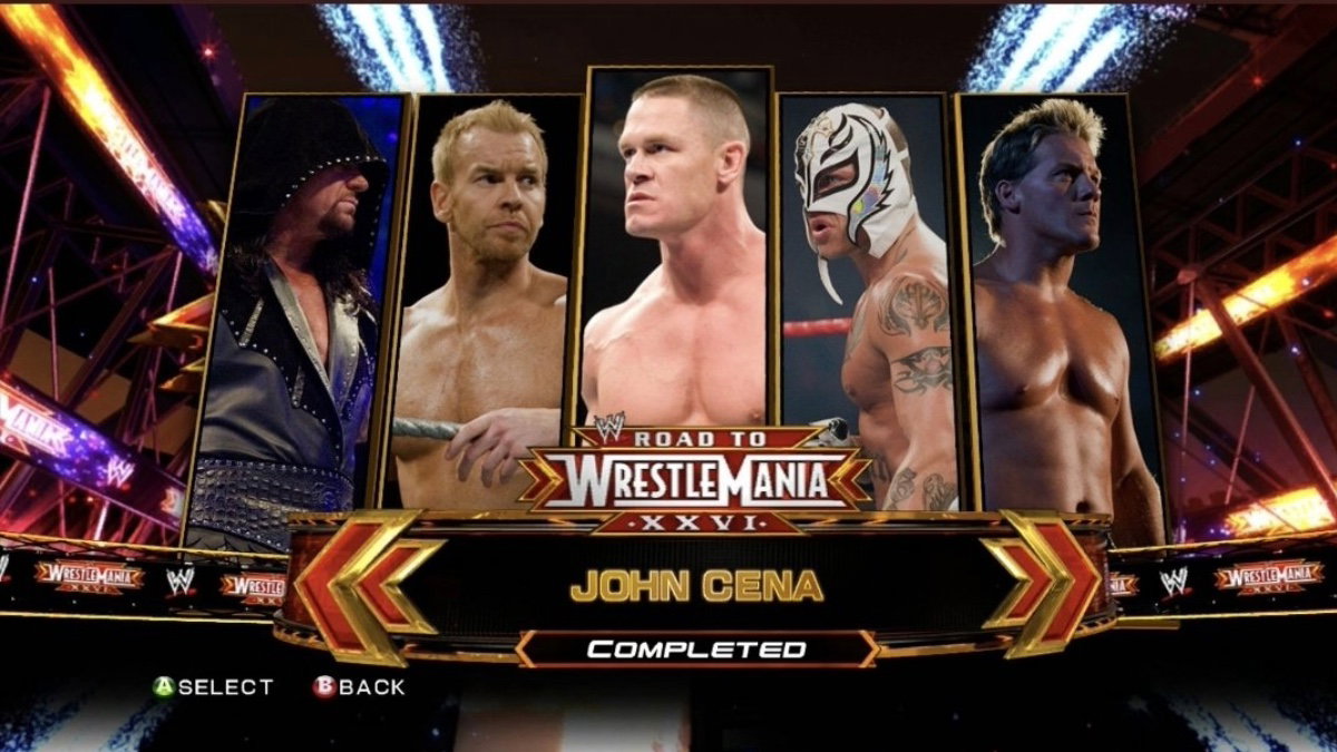 WWE SmackDown vs. Raw 2011's Road to WrestleMania mode menu