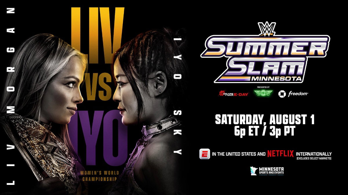 WWE SummerSlam 2026 poster for Liv Morgan vs. IYO SKY