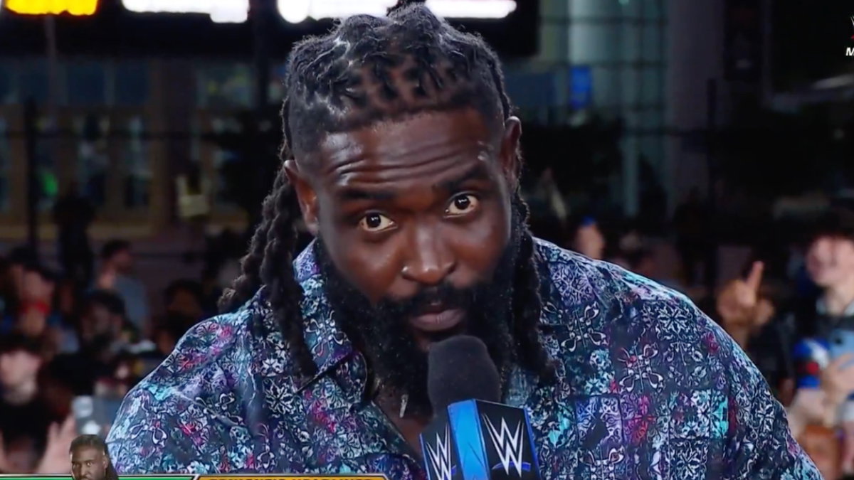 WWE star Oba Femi after on Money in the Bank 2026 post-show